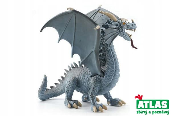 Atlas grey dragon figurine, 15.5 cm