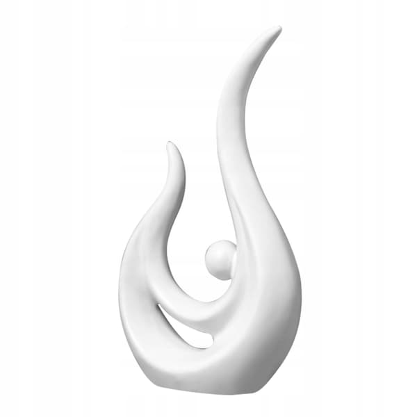 Modern ceramic statue: Sculpture, Table Centrepiece, White Figurine, 25cm x 14cm