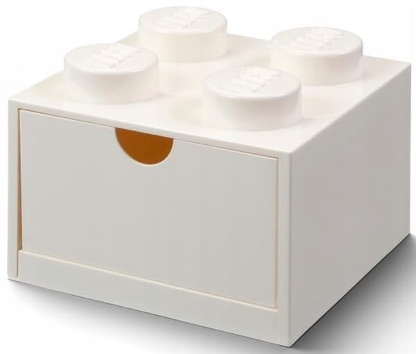 LEGO DESK STORAGE BOX WITH DRAWER – BRICK 4 BRICKS – WHITE BOX + BAG