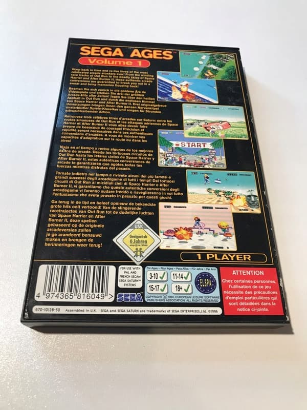 SEGA AGES VOLUME 1 SEGA SATURN