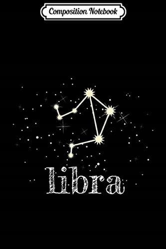Composition Notebook: Libra Constellation with Star Background Zodiac Journal