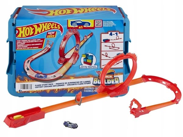 HOT WHEELS STUNT TRACK SET: FIRE LOOP – set with a car