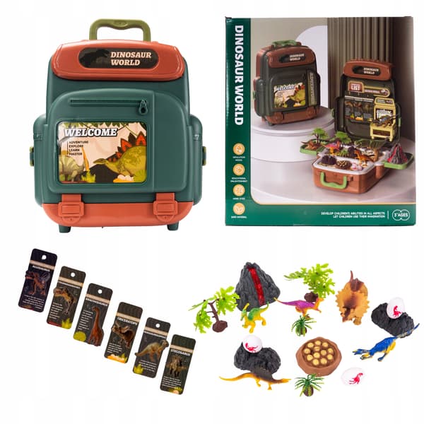LARGE BACKPACK SET – DINOSAUR TOY T-REX EDUCATIONAL CREATIVE SUITCASE