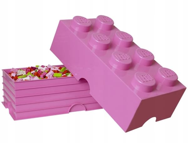 LEGO BRICK STORAGE CONTAINER, 8-BOX SET, LARGE BRICK, 50 CM, PINK SORTER