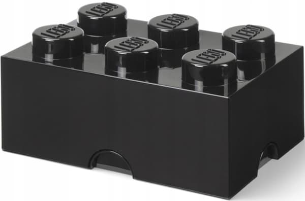 LEGO BRICK STORAGE BOX – 6-BOX BRICK SORTING CONTAINER – BLACK – 38 CM
