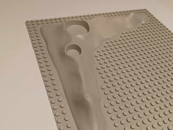 190A29. LEGO thin building plate 32x32, damaged, 3D, 3947