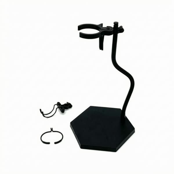 Action figure display stand with a hexagonal base