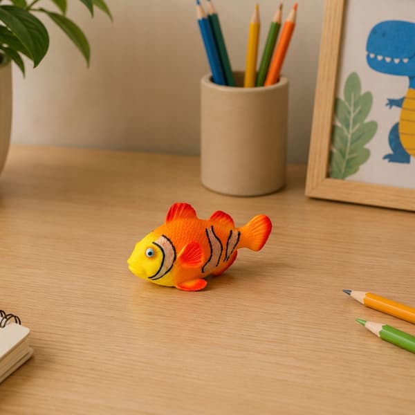 RUBBER CLOWNFISH FIGURINE