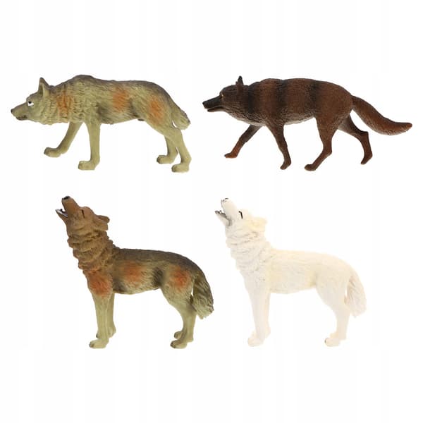 4 REALISTIC PLASTIC WOLF MODELS – EDUCATIONAL TOYS