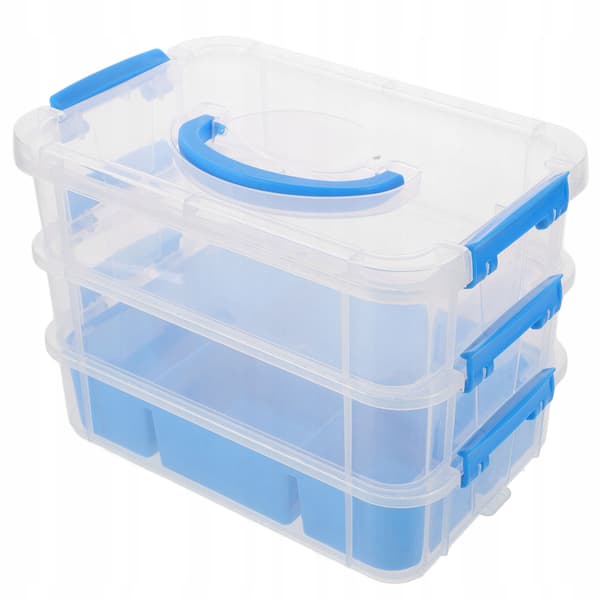 PLASTIC DESK ORGANISER FOR CREATIVE SUPPLIES WITH COMPARTMENTS