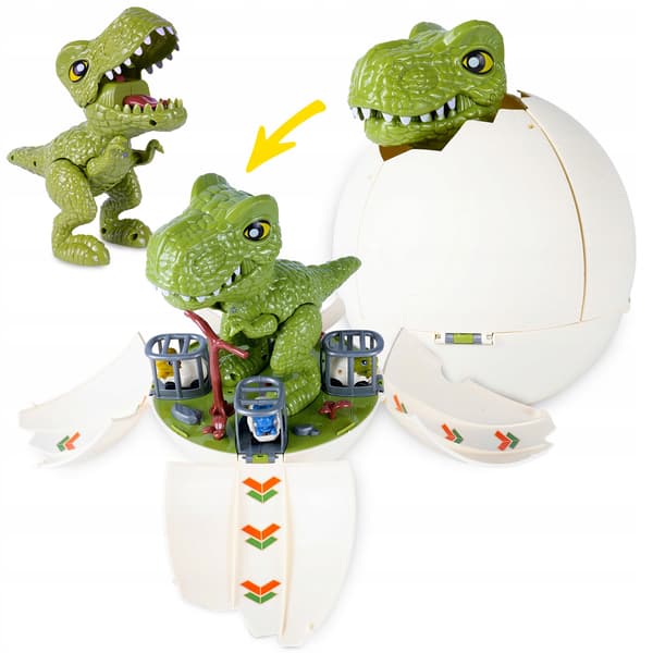 DINOSAUR EGG HATCHING DINOSAUR EGG LAUNCHER 2-IN-1 SLIDE TRACK