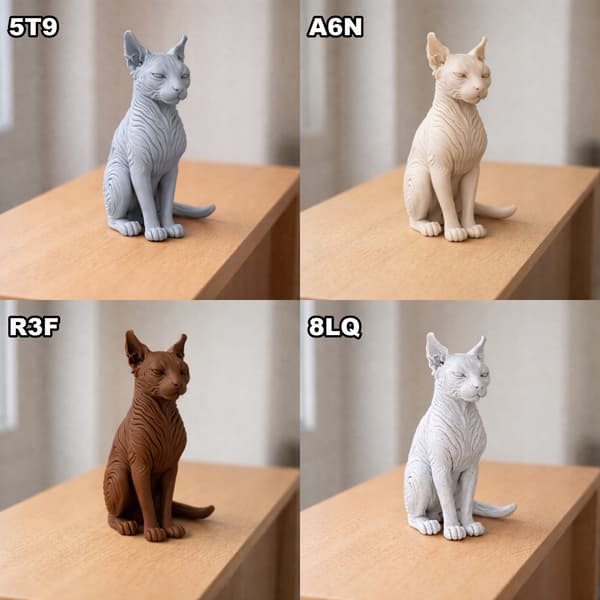 DECORATIVE FIGURINE: CAT SITTING ON A BASE – MANY COLOURS