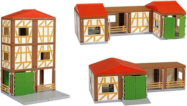 HORSE STABLE WITH METAL AND PLASTIC ACCESSORIES – MULTICOLOURED