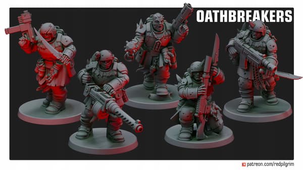 Oathbreakers Squad x5 Red Pilgrim Miniatures 28 mm