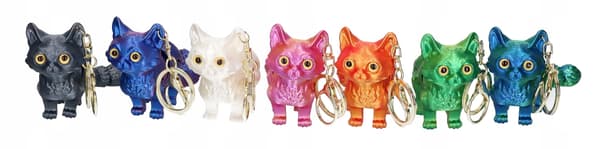 3D Cat Figurine Keyring from a 3D printer – Hit TIK TOKA 9013