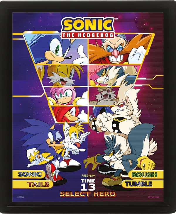 3D frame with lenticular effect: Sonic the Hedgehog poster – Choose your hero