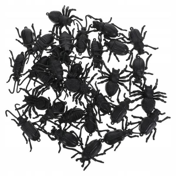 30 MINI BLACK INSECT FIGURINES WITH REALISTIC TEXTURE FOR EDUCATIONAL PURPOSES