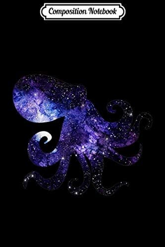 Composition Notebook: Octopus, Galaxy, Space, Sea, Animal Silhouette, Star, Sky, G