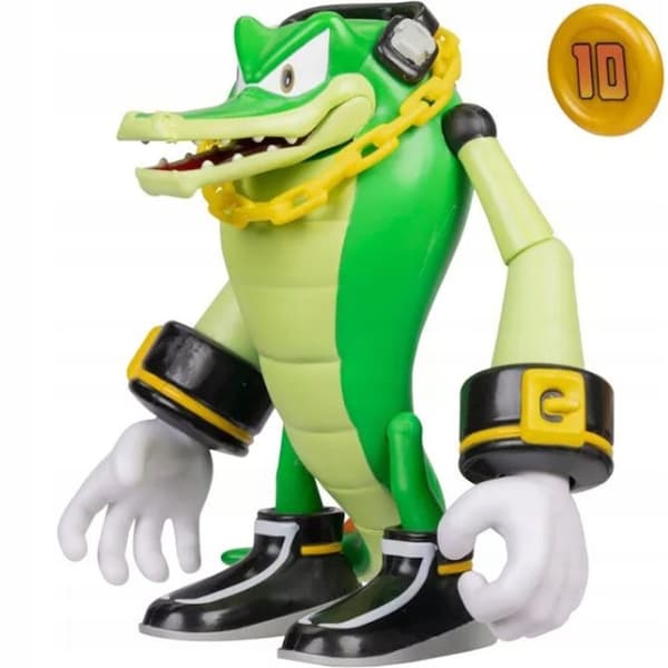SONIC THE HEDGEHOG JAKKS PACIFIC ARTICULATED FIGURINE VECTOR + SUPER RING