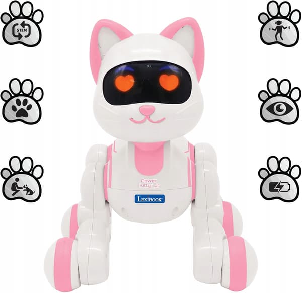Lexibook Power Kitty Jr programmable STEM robot – pink and white