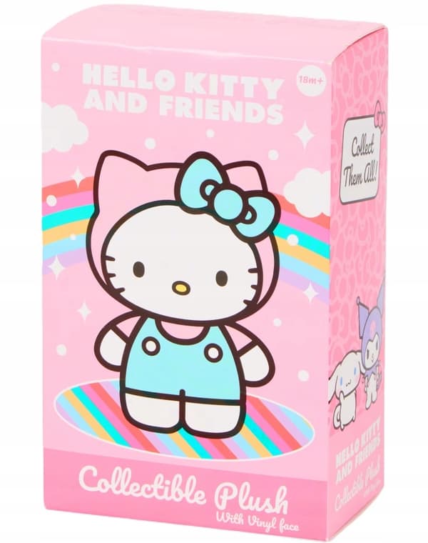 HELLO KITTY MASCOT KEYRING FIGURINE PLUSH BEAR BLIND BOX 2-IN-1 PINK