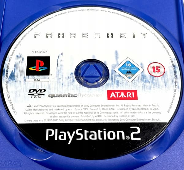 Fahrenheit PlayStation 2 PS2