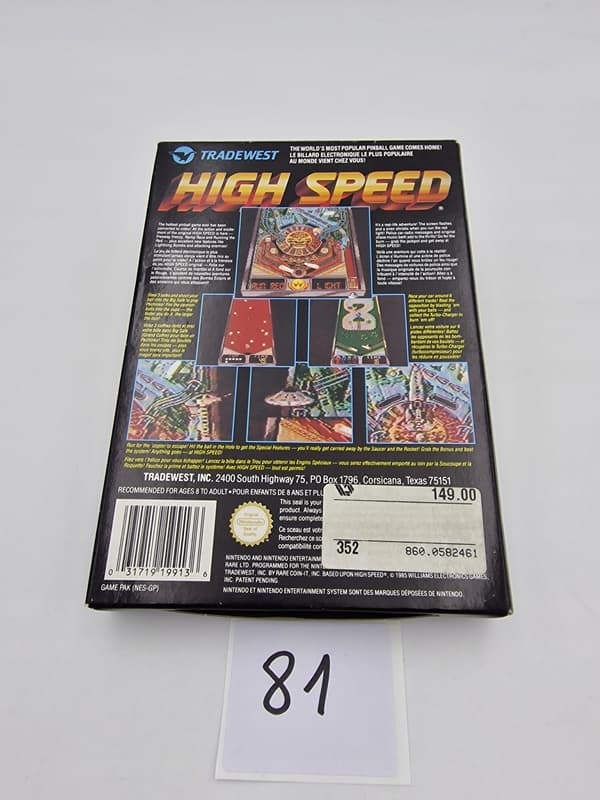 NINTENDO NES HIGH SPEED