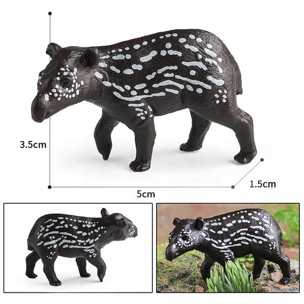 Educational model: Realistic animal figure – a tapir, suitable for use as party props