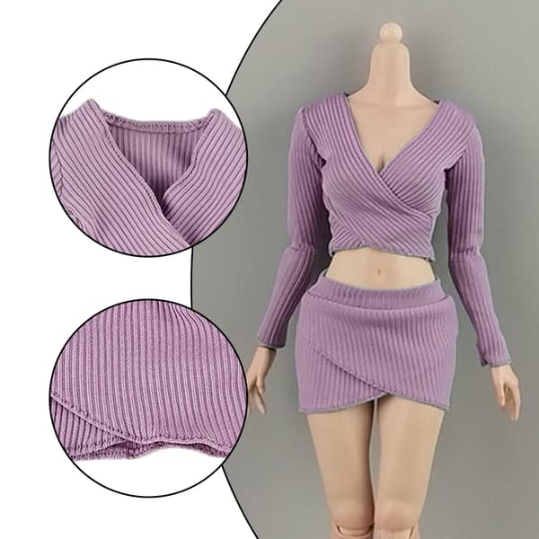 1:6 Scale Basic Crop Top Costume, Women’s Figure, purple