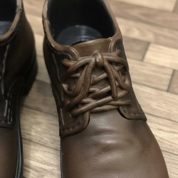 Doll shoes Realistic texture Plastic action shoes, 1:6 scale Brown
