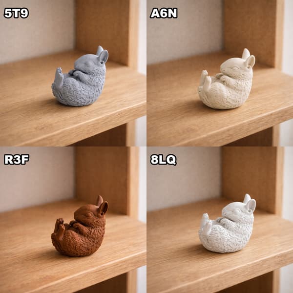 DECORATIVE FIGURINE: LYING RABBIT WITH RAISED PAWS – MANY COLOURS