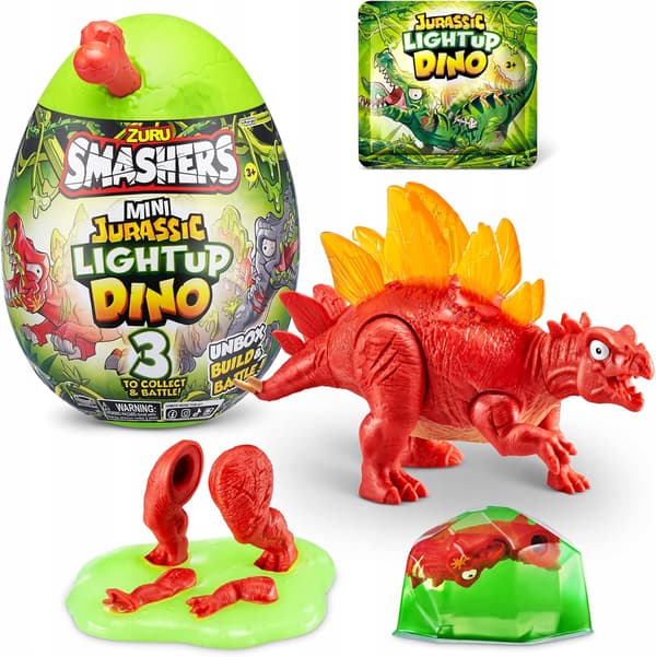 ZURU SMASHERS Jurassic Light-Up Dino 3 Surprises SURPRISE EGG 3+