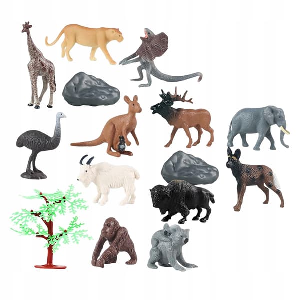 12x Animal Figurines – Small Statues – Children’s Shelf Decor