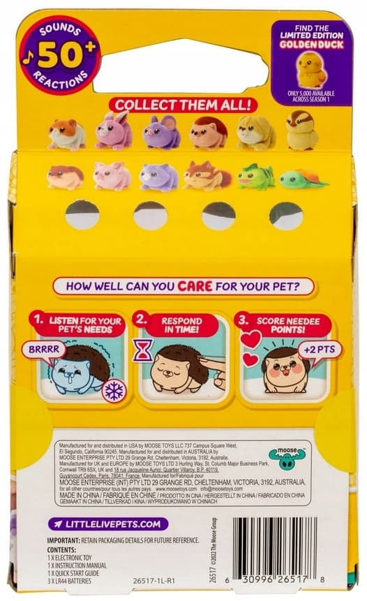 LITTLE LIVE PETS NeeDees INTERACTIVE Sandee Turtle 50+ Sounds 5+