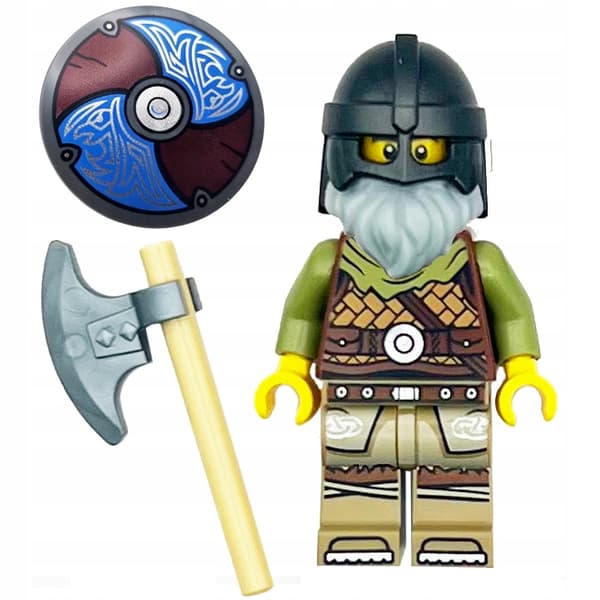 LEGO Castle – minifigure, Viking with shield and axe | AS A GIFT