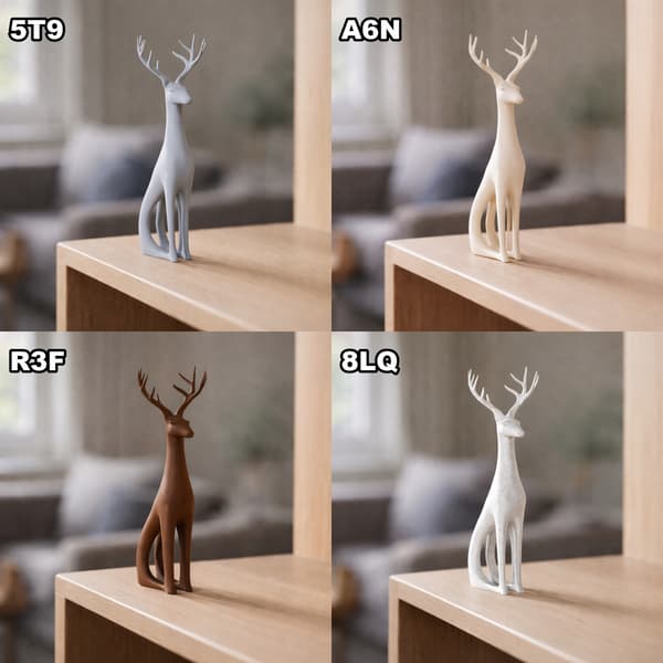 DECORATIVE FIGURINE: STANDING DEER, OPENWORK DESIGN ON A BASE – MANY COLOURS