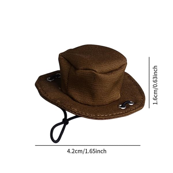 1/12 Mini cowboy hat – Model Doll Toy Props – Mini Western Hat – Mini Hat – Brown