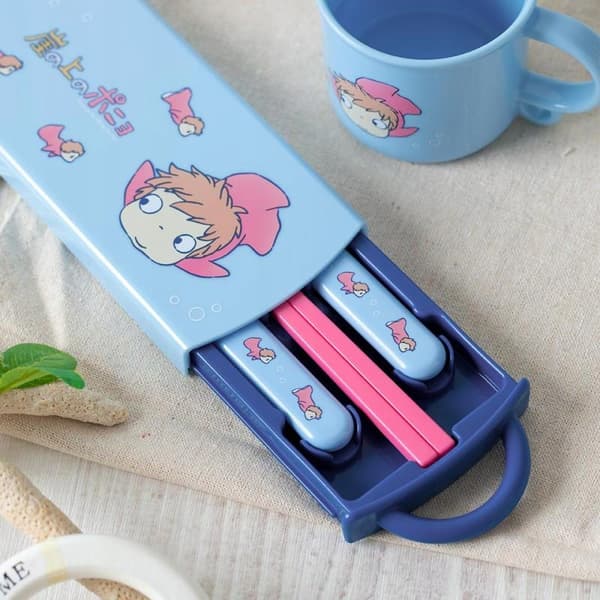 Ponyo by Studio Ghibli – set of chopsticks, spoon and fork