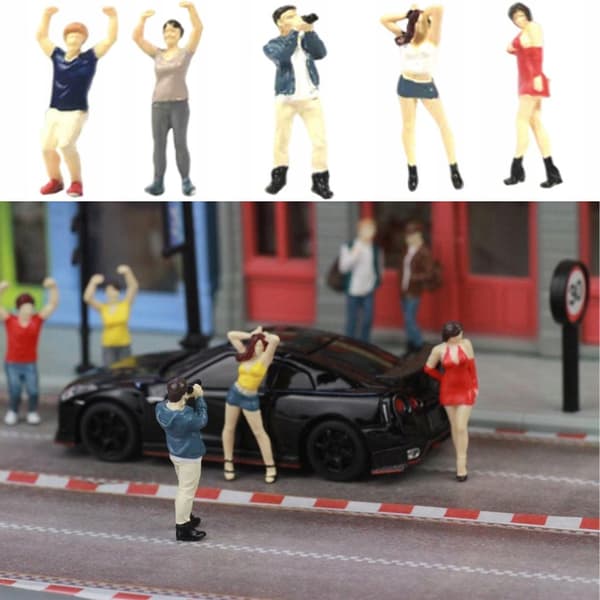 1:64 scale model Street figures Plastic dolls Toys Building layout B