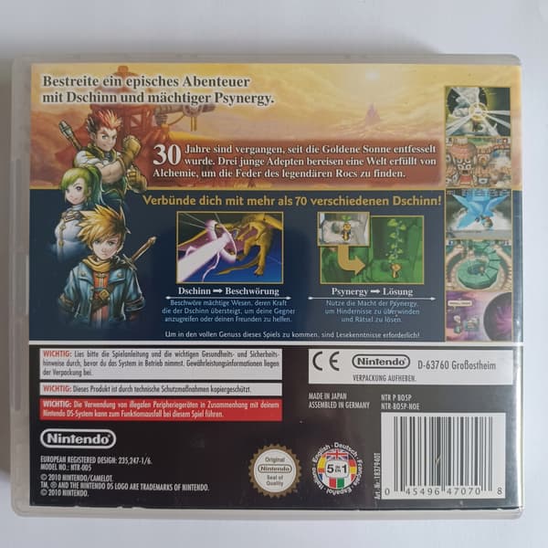 Golden Sun: Dark Dawn, Nintendo DS, no booklet or map