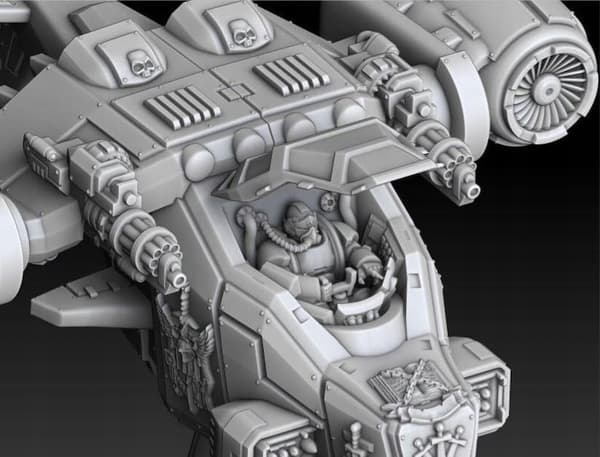 Silver Wardens Accipiter Assault Craft – a replacement model for board games/D&D/GURPS