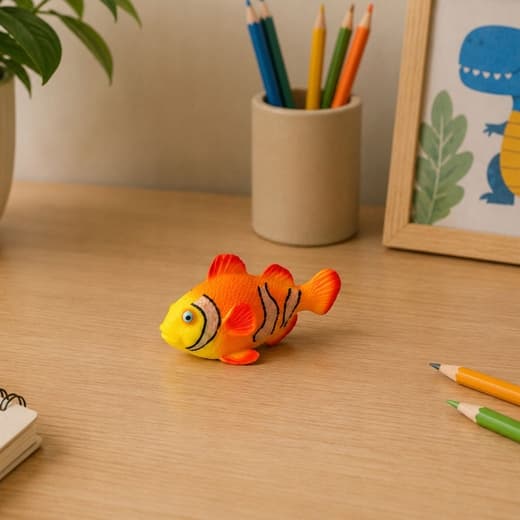 RUBBER CLOWNFISH FIGURINE
