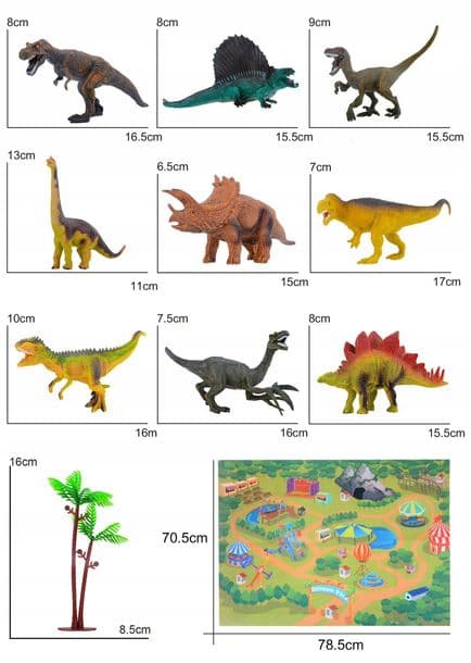 LARGE DINOSAUR FIGURES – trunk + mat – Dino Park Dinosaur figure set