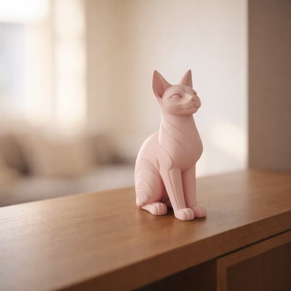 DECORATIVE FIGURINE: SITTING CAT – MODERN DECORATION – MANY COLOURS