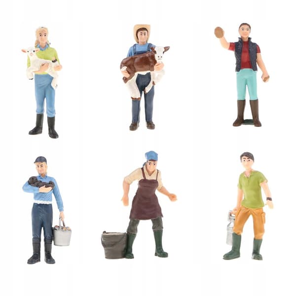 3-inch PVC farm worker model – Figure, Toy, Diorama, Accessory, Ranch display base