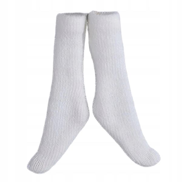 Miniature socks for 1/12 scale action figures, a doll accessory, retro white