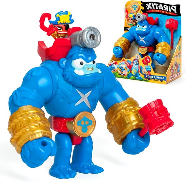 MOVING GORILLA FIGURINE WITH VERTICAL STRIKES AND A COIN THAT UNLOCKS ITS POWERS