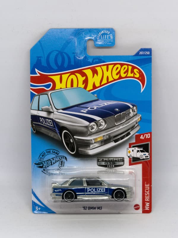 HOT WHEELS '92 BMW M3 E30 Polizei Zamac Silver