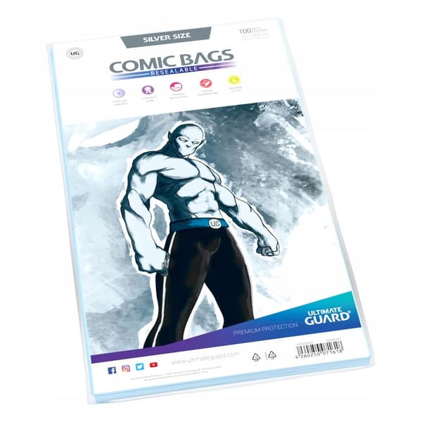 Ultimate Guard Silver Comic Book Resealable Bags (100 pcs.)