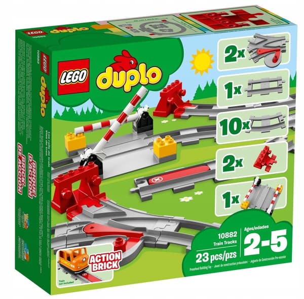 LEGO Duplo 10882 – Railway Tracks – Points, Level Crossing, Barrier, Sidings